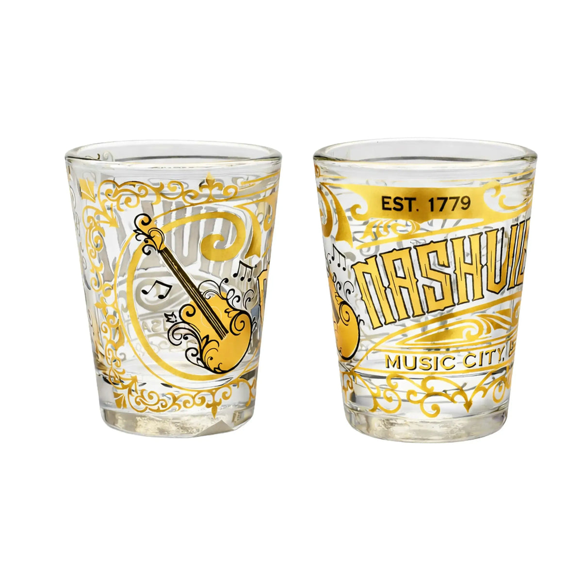 Gold Nashville shot glass