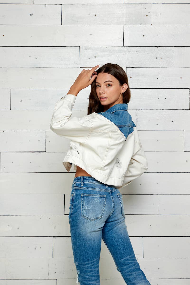 Oversized Two Tone Denim Jacket