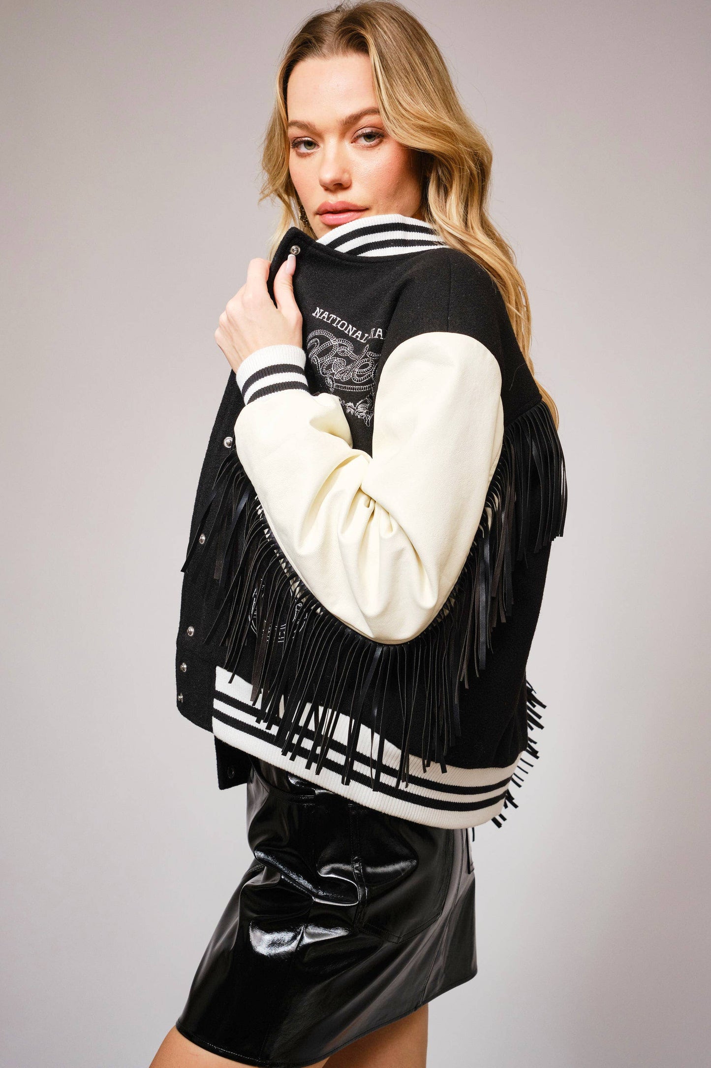 NFR Rodeo Patch Varsity Fringe Western Jacket