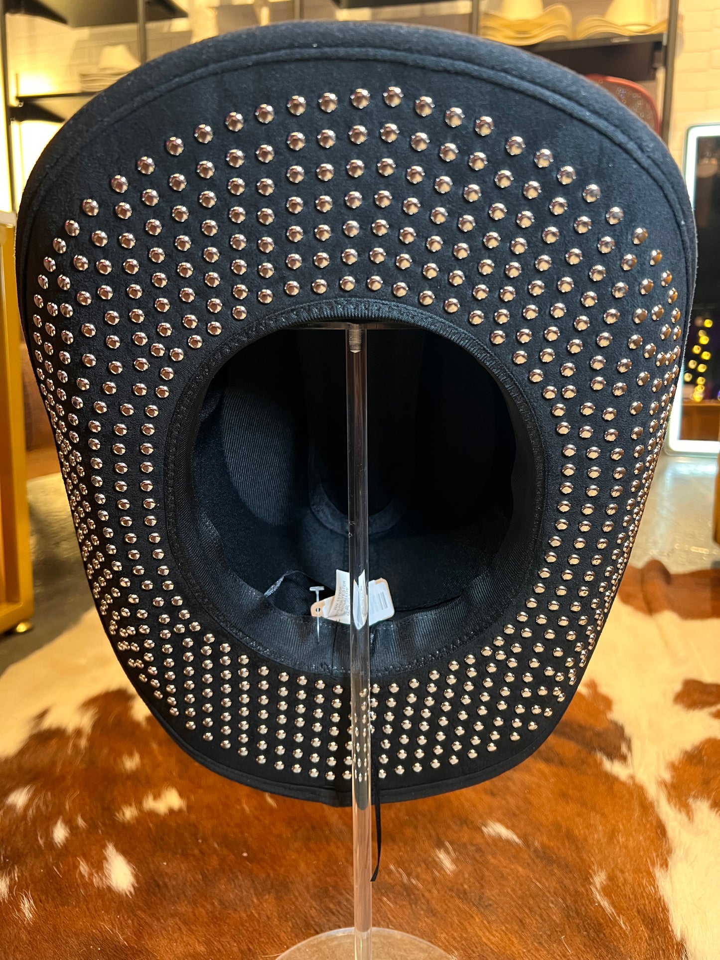 Black cowboy hat with studs