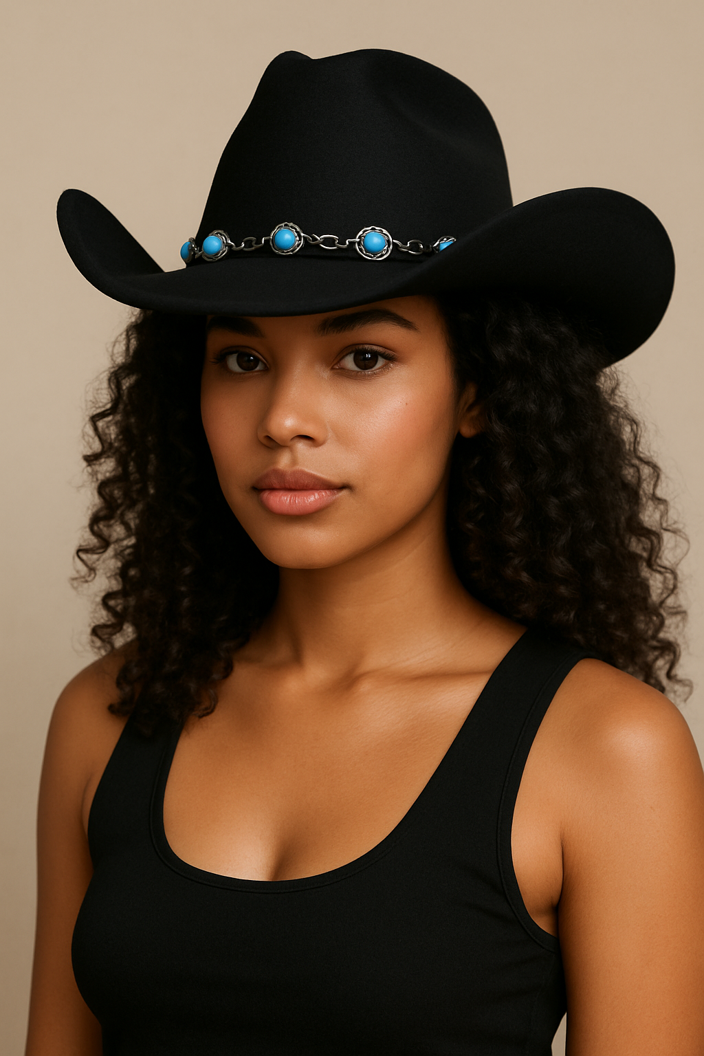 Black Felt Cowboy Hat
