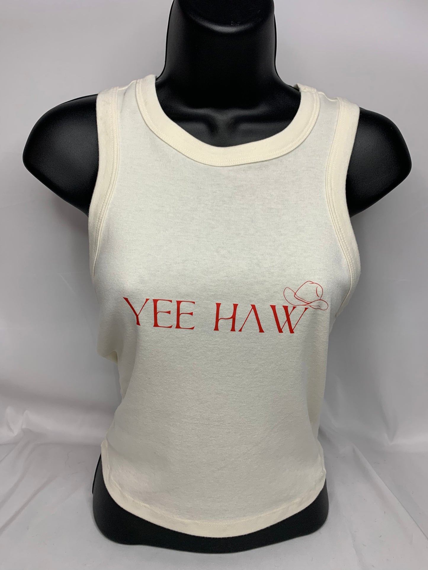 "Yee Haw" Cropped Racer Tank