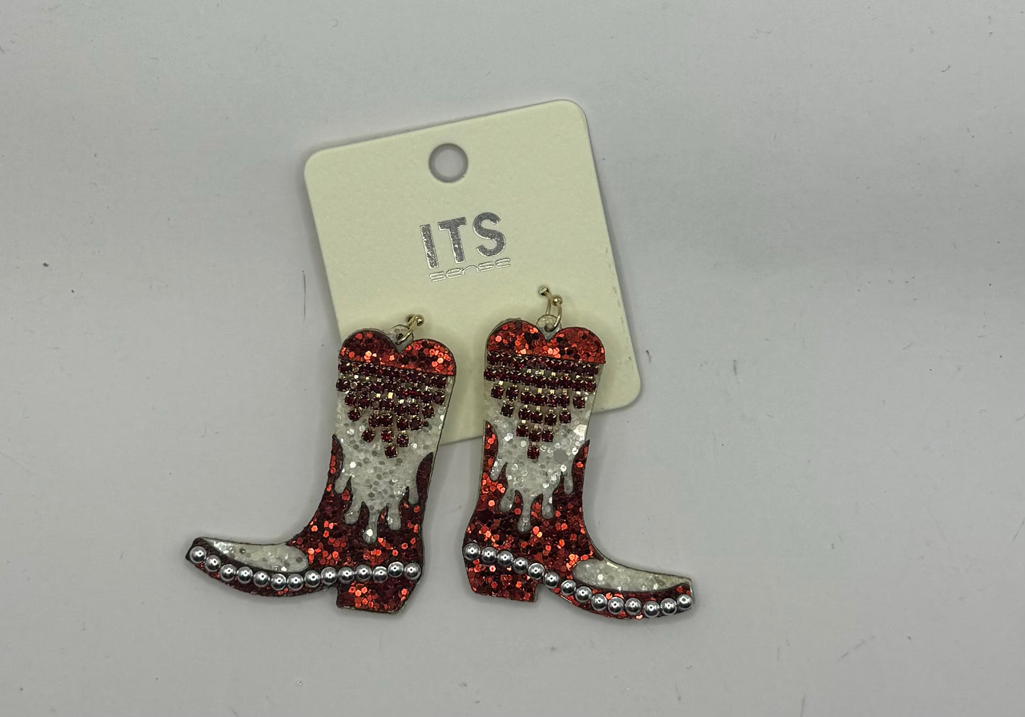 Glitter/Rhinestone Cowgirl Boots Earrings Glitter/Rhinestone Cowgirl Boot Earrings