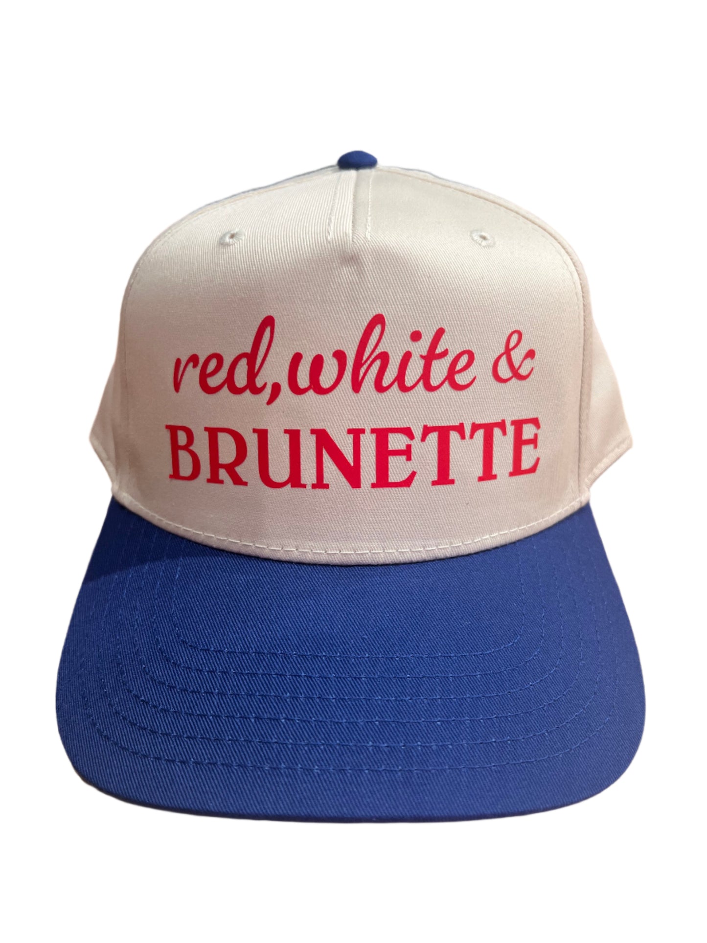 Red, White and Brunette Trucker Hat