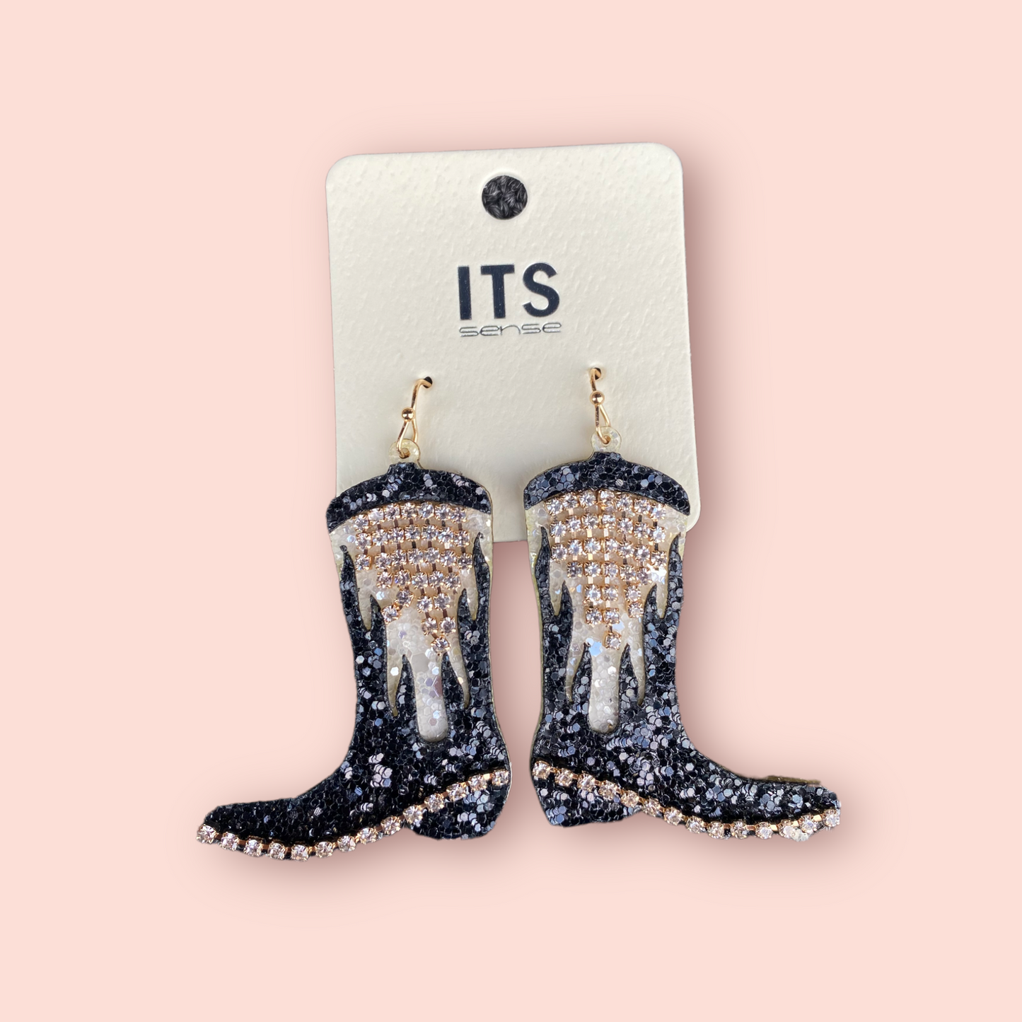 Glitter/Rhinestone Cowgirl Boots Earrings Glitter/Rhinestone Cowgirl Boot Earrings