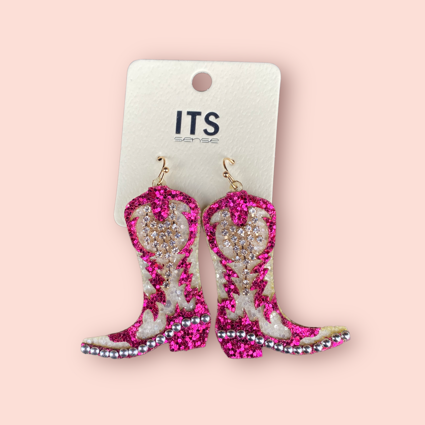 Glitter/Rhinestone Cowgirl Boots Earrings Glitter/Rhinestone Cowgirl Boot Earrings