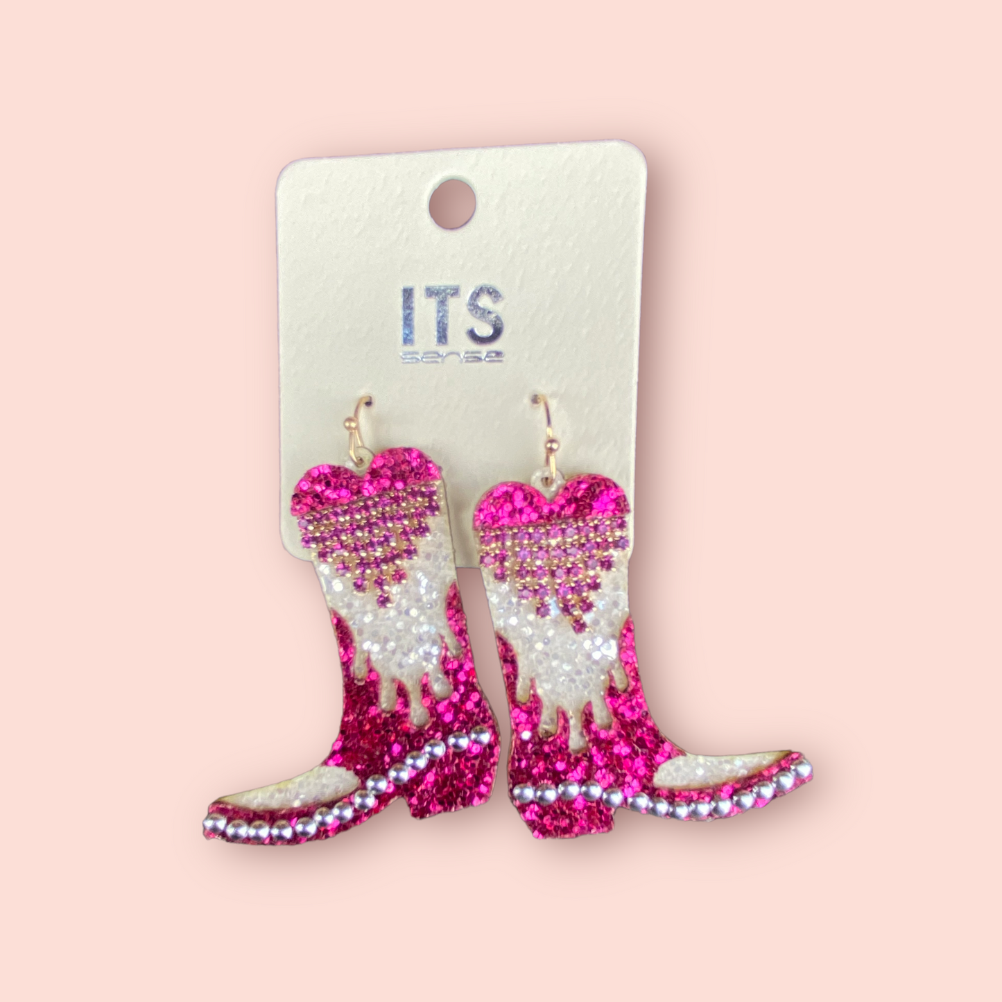 Glitter/Rhinestone Cowgirl Boots Earrings Glitter/Rhinestone Cowgirl Boot Earrings