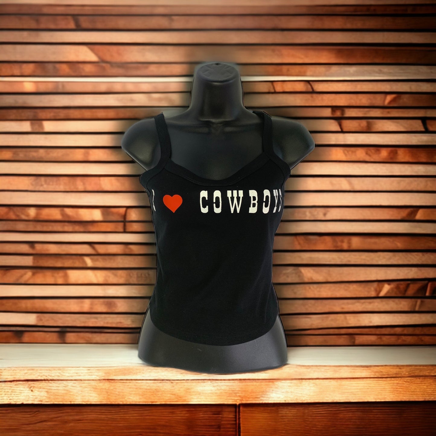 " I love Cowboys" Cropped Skinny Tank