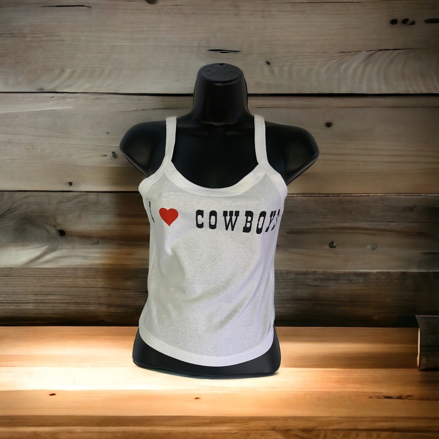 " I love Cowboys" Cropped Skinny Tank
