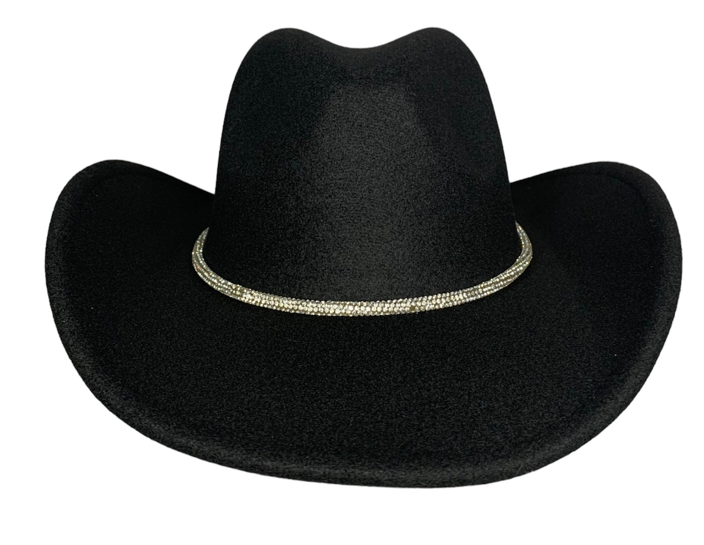 Vegan Felt Rhinestone String Cowboy Hat