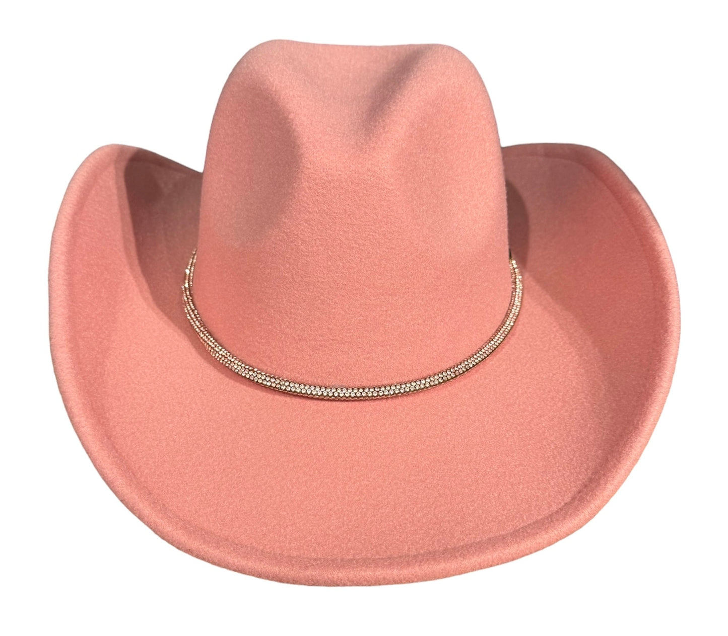 Vegan Felt Rhinestone String Cowboy Hat