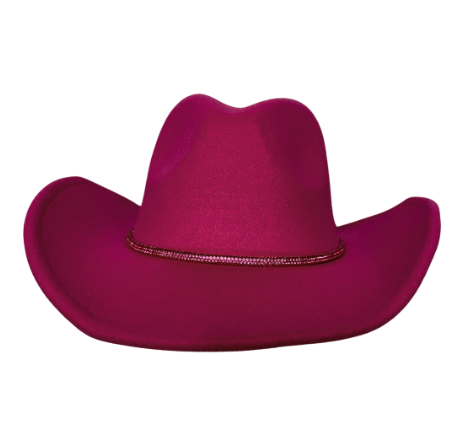 Vegan Felt Rhinestone String Cowboy Hat
