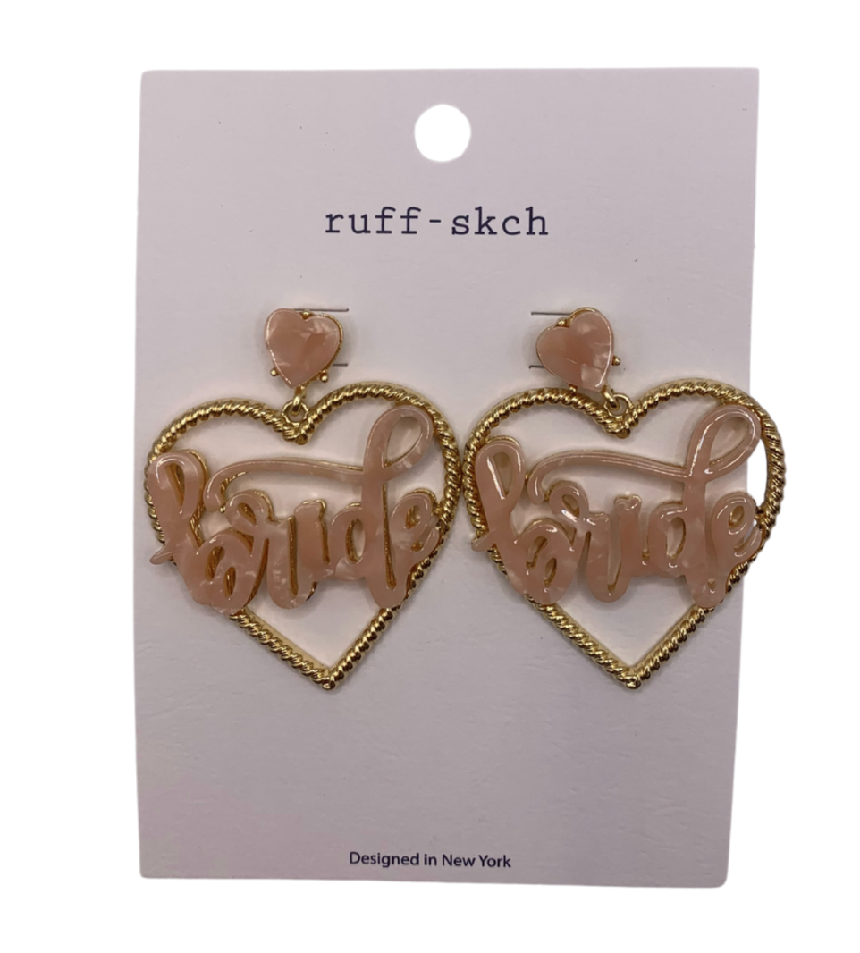 Bride Heart Shaped Earring