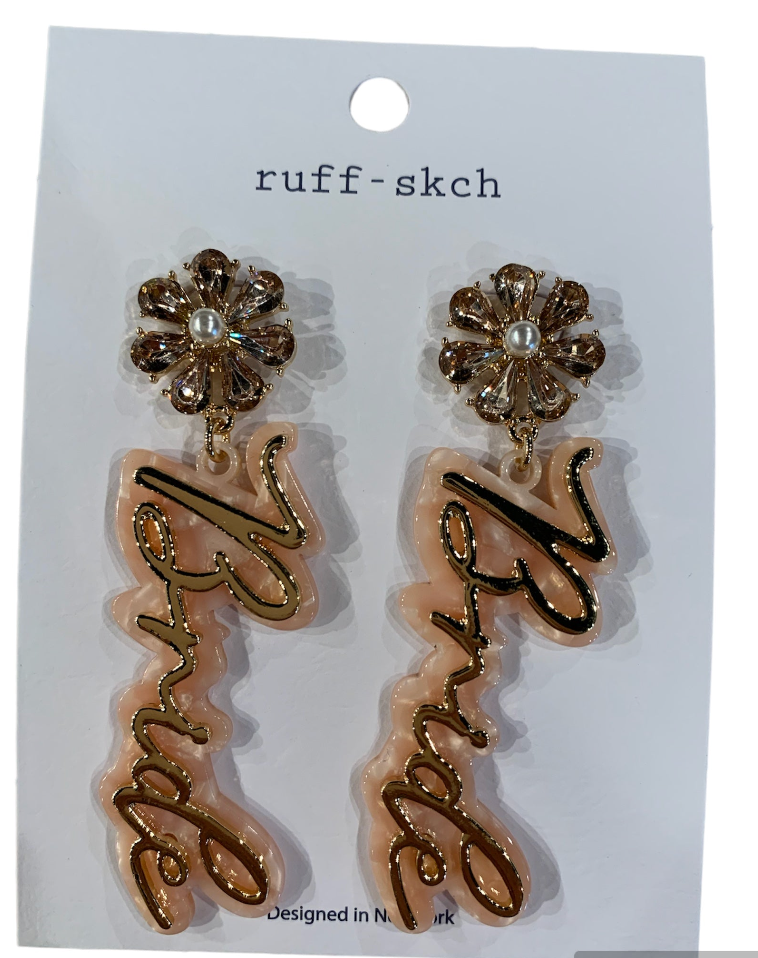 Bride Cursive Earrings
