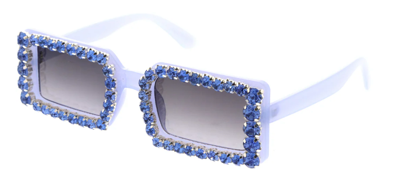 Thin Square Rhinestone Sunglasses
