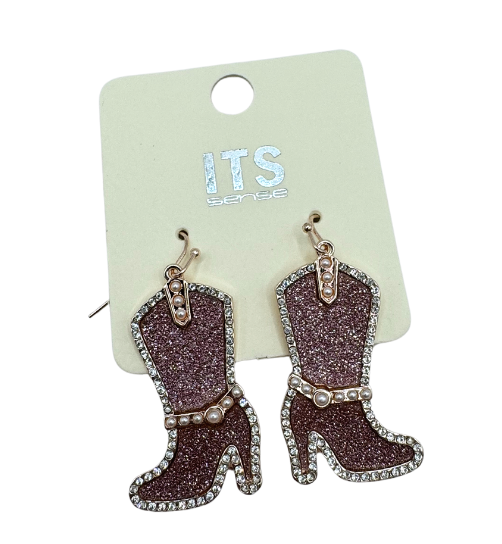 Boot Glitter Peal Earring