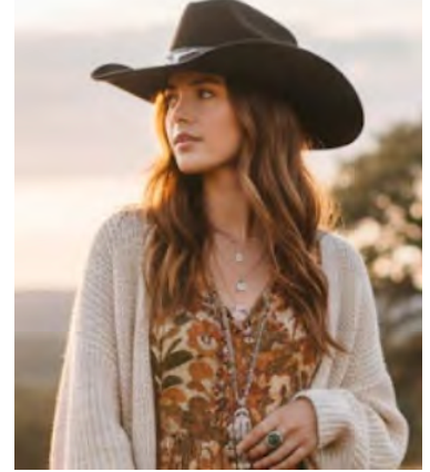 Black Suede Cowboy Hat with Adjustable Band