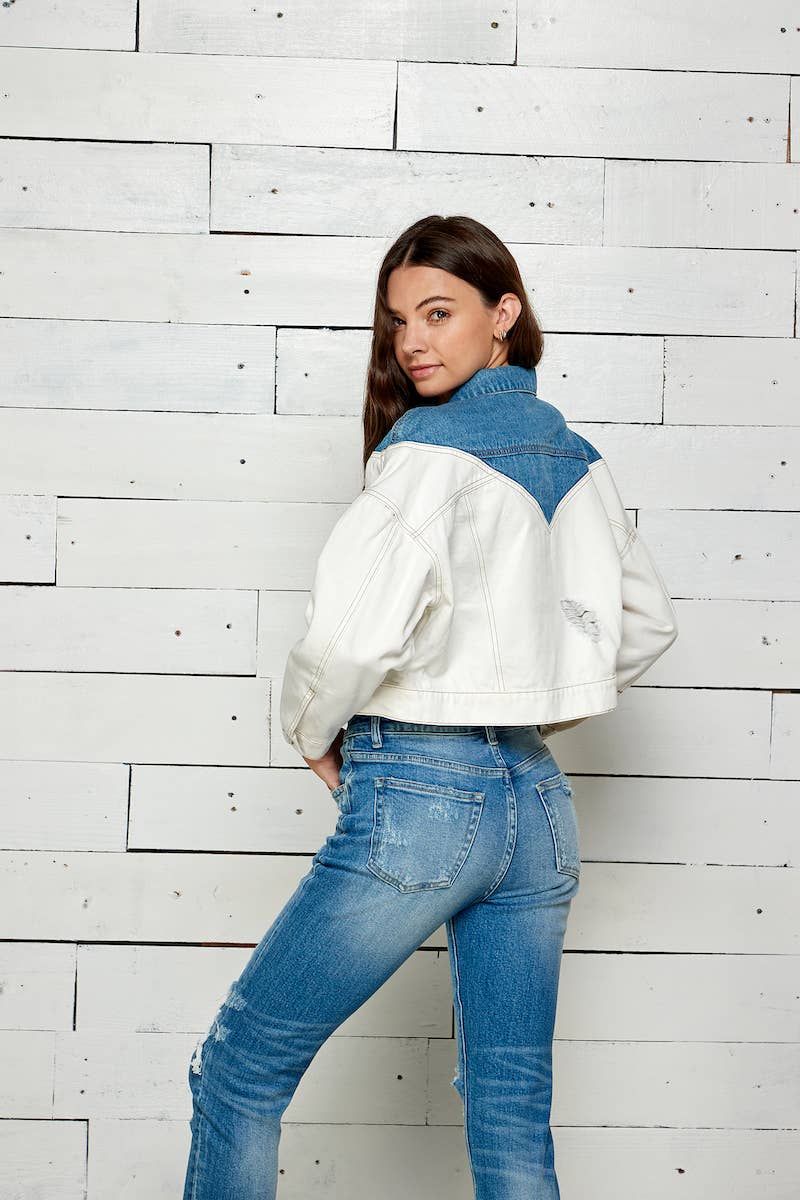 Oversized Two Tone Denim Jacket