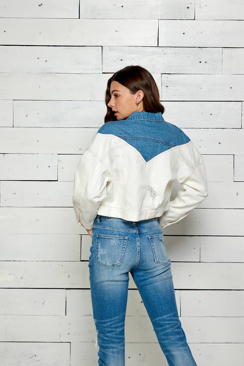 Oversized Two Tone Denim Jacket