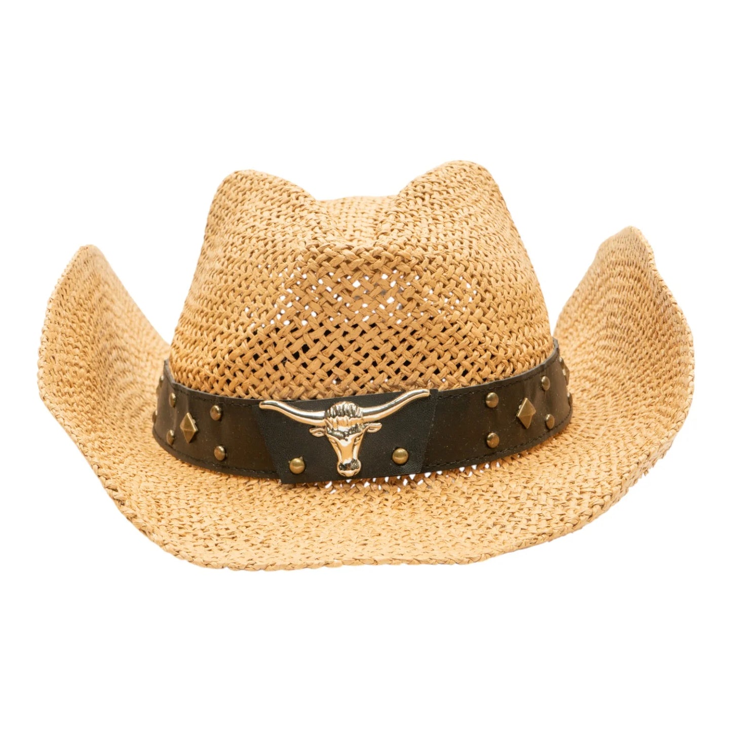 Straw Western Long Horn Cowboy Hat