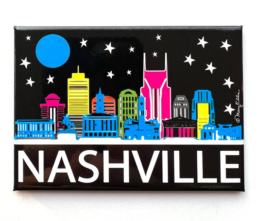 Nashville  Night Skyline Magnet