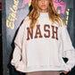 NASH |  Embroidered Mock Neck Sweatshirt
