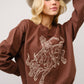 Western embroidered  Pullover Sweatshirt
