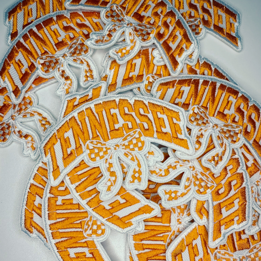 TEELUX - 3" TENNESSEE w BOW -  Embroidered Hat Patch