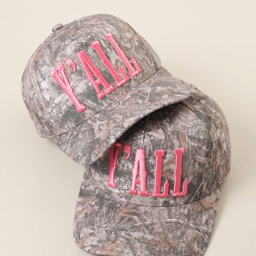 Y'ALL 3D Embroidered Camo Trucker Hat