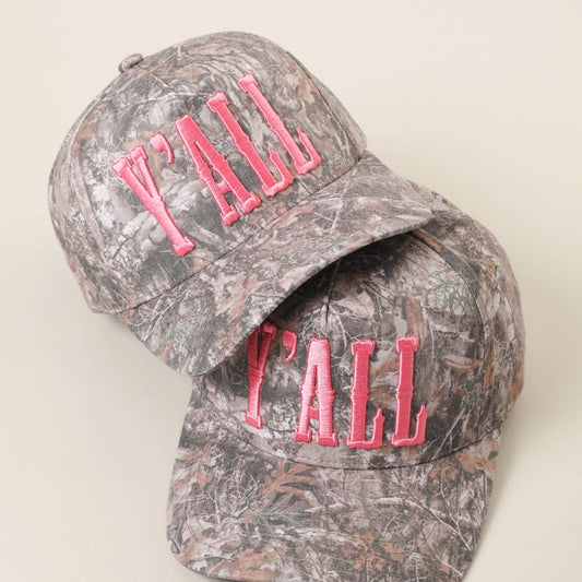 Y'ALL 3D Embroidered Camo Trucker Hat