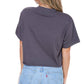 Yee Haw Americana Graphic S/S Faux Cropped Tee: ANTIQUE WHITE / S