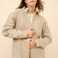 Embellished Sparkle Stone Stripe Shacket