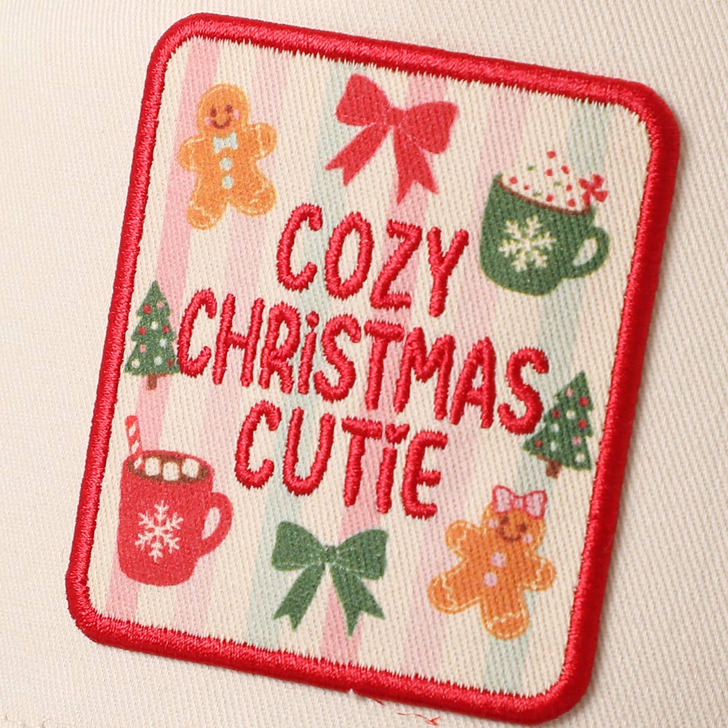 COZY CHRISTMAS CUTIE Plaid Brim Trucker Hat