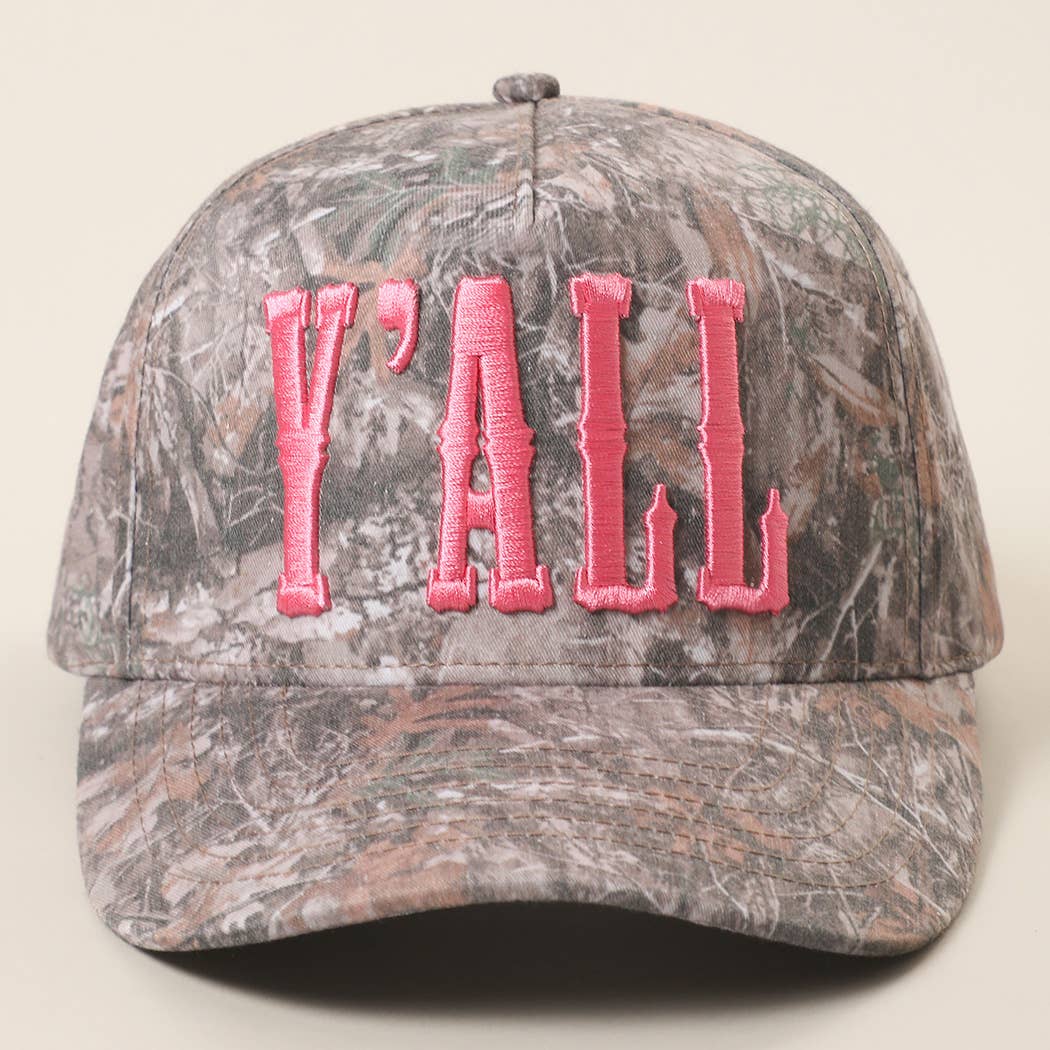 Y'ALL 3D Embroidered Camo Trucker Hat