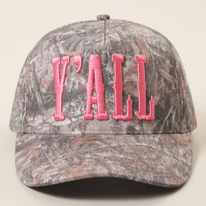Y'ALL 3D Embroidered Camo Trucker Hat