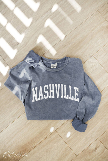 NASHVILLE Mineral Washed Long Sleeve Graphic