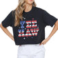 Yee Haw Americana Graphic S/S Faux Cropped Tee