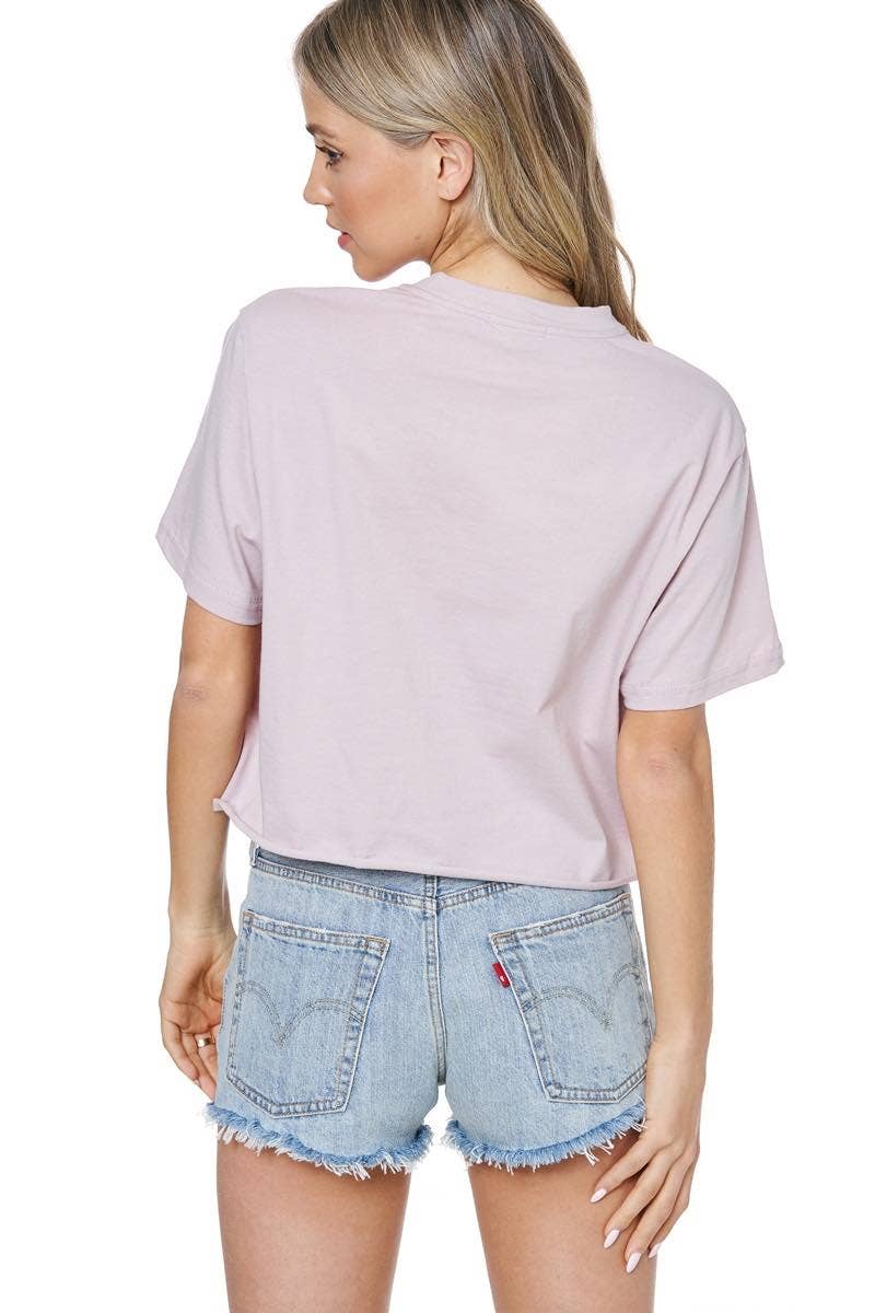 Yee Haw Americana Graphic S/S Faux Cropped Tee: ANTIQUE WHITE / L