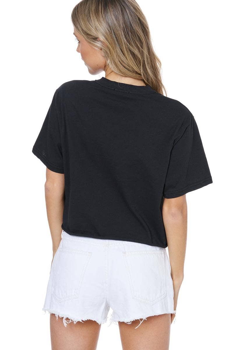 Yee Haw Americana Graphic S/S Faux Cropped Tee: ANTIQUE WHITE / L