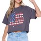 Yee Haw Americana Graphic S/S Faux Cropped Tee: ANTIQUE WHITE / L