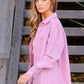 Embellished Sparkle Stone Stripe Shacket