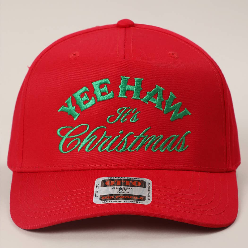 YEE HAW IT'S CHRISTMAS Embroidery Two-Tone Trucker Hat