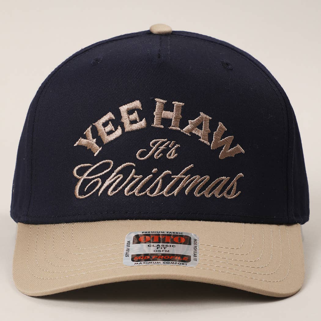YEE HAW IT'S CHRISTMAS Embroidery Two-Tone Trucker Hat