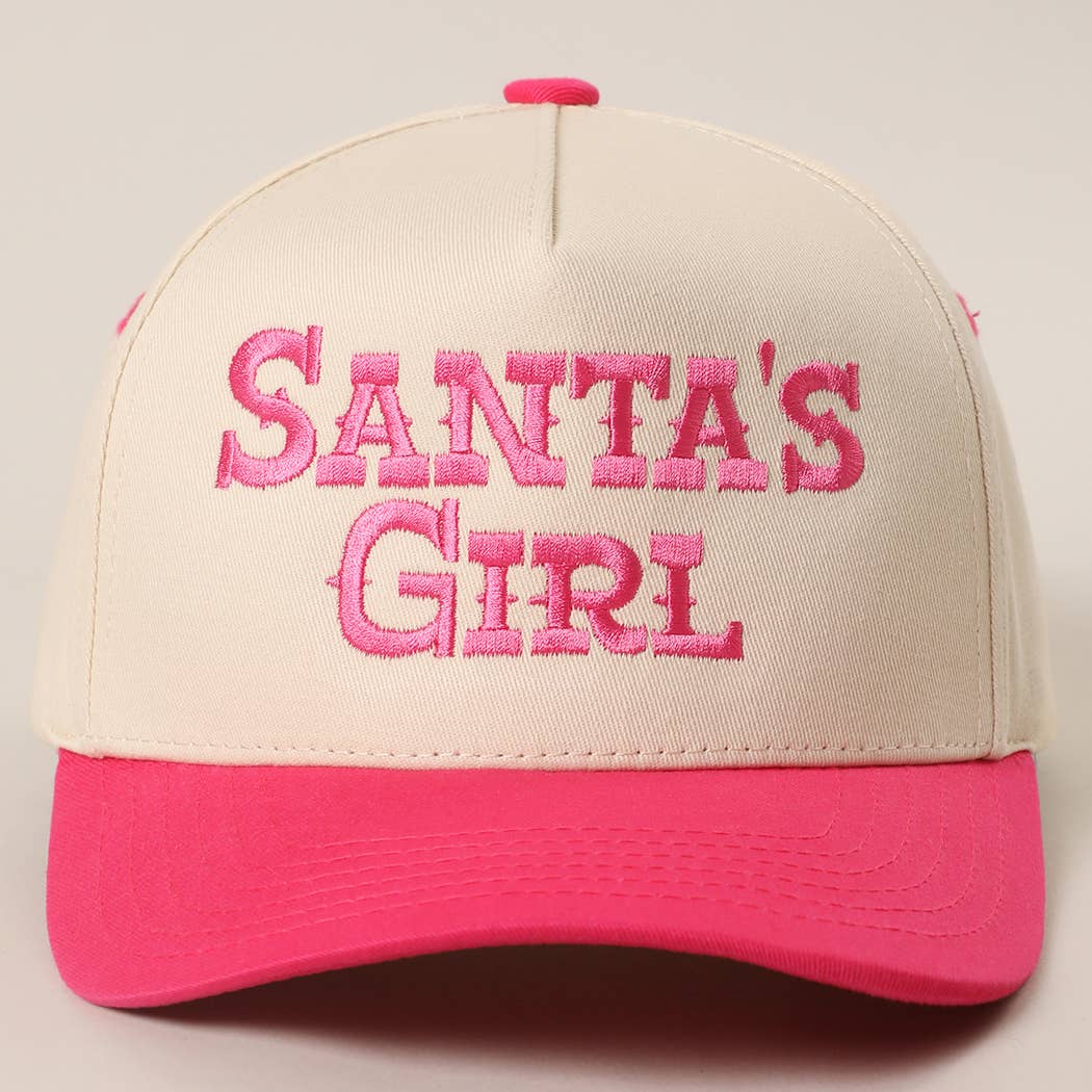 SANTA'S GIRL Embroidery Two-Tone Trucker Hat