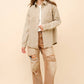 Embellished Sparkle Stone Stripe Shacket