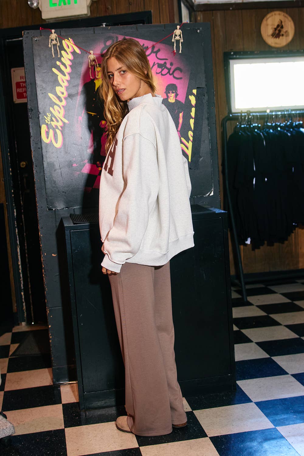NASH |  Embroidered Mock Neck Sweatshirt