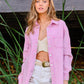 Embellished Sparkle Stone Stripe Shacket