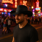Black Woven Straw Hat