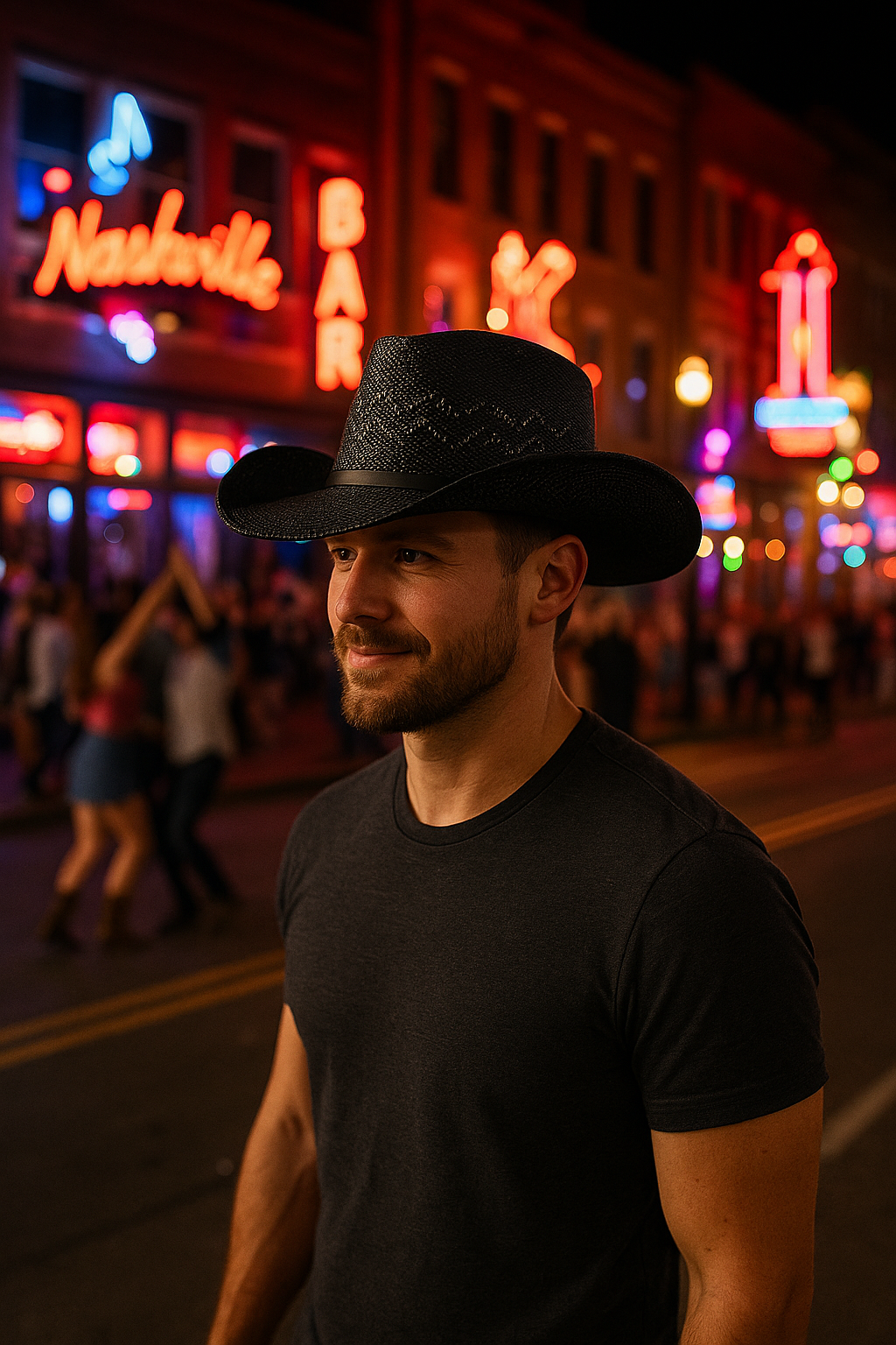 Black Woven Straw Hat