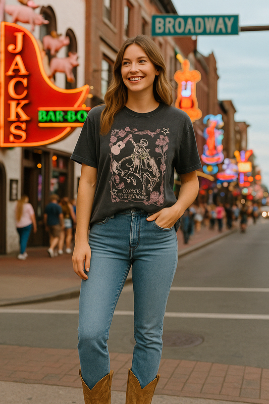 Metallic Cowboys and country music Tee